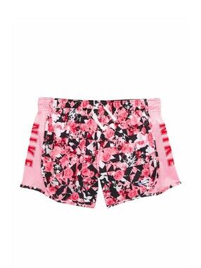 Nike Girls Tempo Shorts Pink & Black Rose Floral Print Girls Size XS